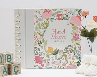 Baby's First Book Baby Garden Personalized Baby Shower New Mom Gift Milestone First Year Keepsake Pregnancy Baby Memory Heirloom Journal