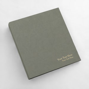 PERSONALIZED 4x6 Photo Binder with Moss Vegan Leather Cover | Price Includes Custom Gold Foil Embossing | Holds up to 200 Photos | 1&quot; Rings