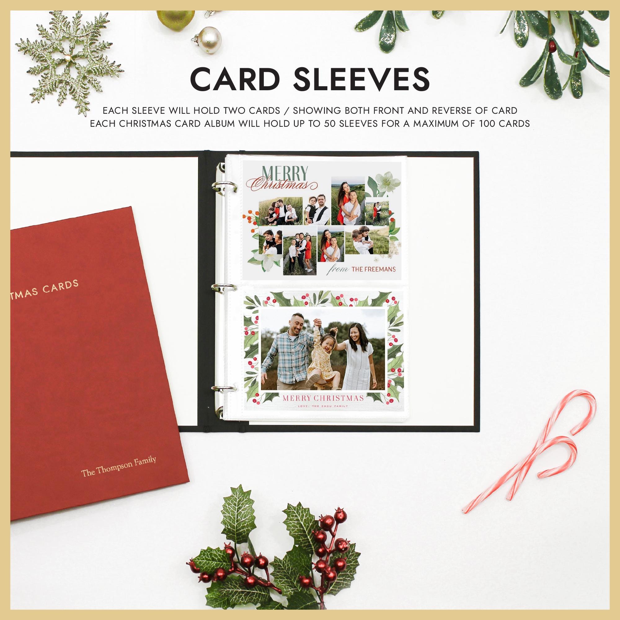 christmas cards with photo sleeve 48 Christmas Photo Frame Greetings Cards - Photo Sleeve Christmas Cards  Fits 4x6 Photo Insert - Holiday Picture Holder Greeting Note Cards