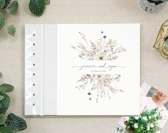 Anniversary Journal Ivory Bouquet Personalized First Paper Anniversary Gift Wedding Couple Engagement Bridal Shower Gift