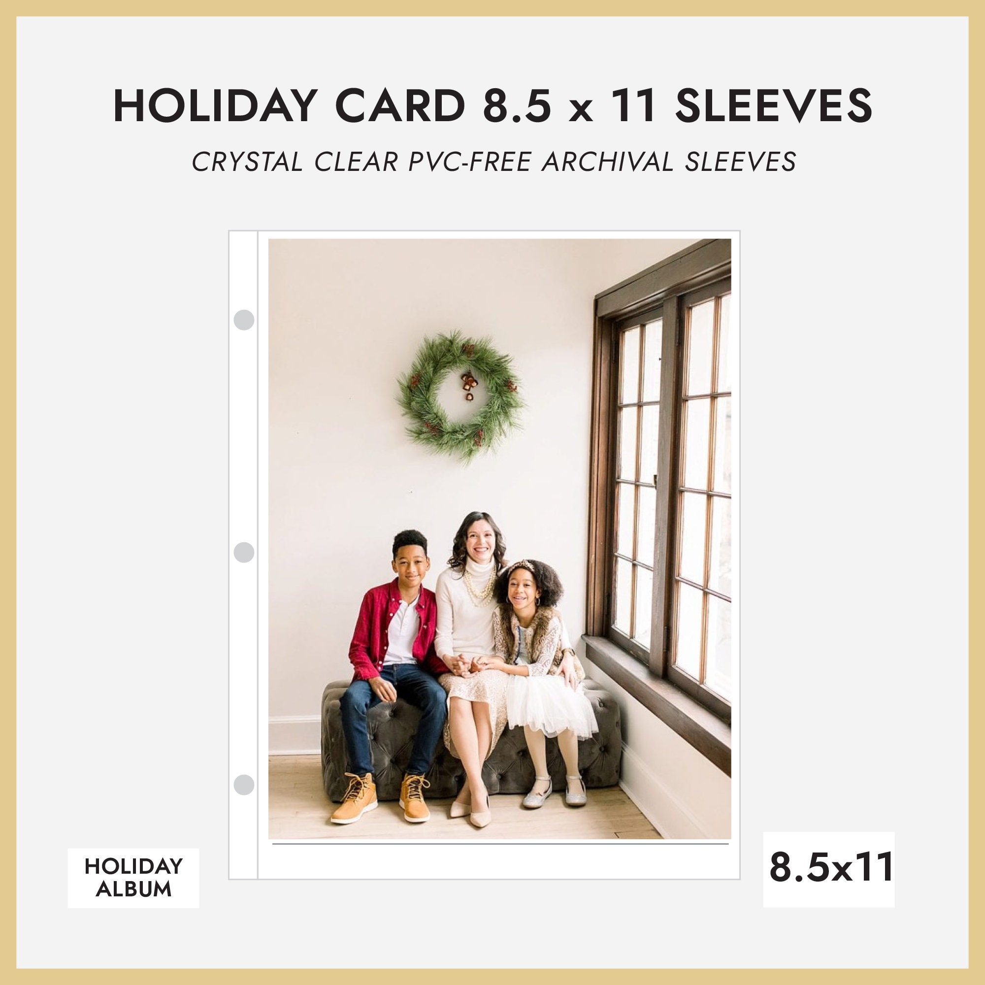 8.5x11 Holiday Album Page Protector Sleeves Pack of 10 Crystal Clear PVC-Free Archival Photo Album Top Loading Document Sleeves 8.5x11 Holiday Album Page Protector Sleeves Pack of 10 Crystal Clear PVC-Free Archival Photo Album Top Loading Document Sleeves