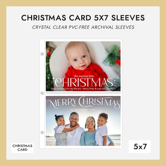 5x7 Christmas Card Album Sleeves Pack of 10 for 40 Photos Fits Christmas  Card Album Crystal Clear Pvc-free Archival Photo Binder Sleeves - Etsy  Australia