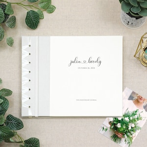Anniversary Journal One Heart Personalized First Paper Anniversary Gift Wedding Couple Engagement Bridal Shower Gift