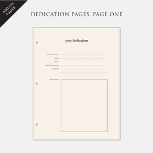 Baby Memory Binder Add-on Pages: Dedication | Additional Journaling ...