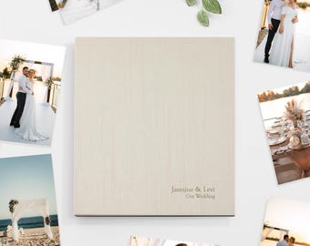 PERSONALIZED 5x7 Photo Binder with Ivory Silk Cover | Price Includes Custom Gold Foil Embossing | Holds up to 200 Photos | 1 Inch Rings