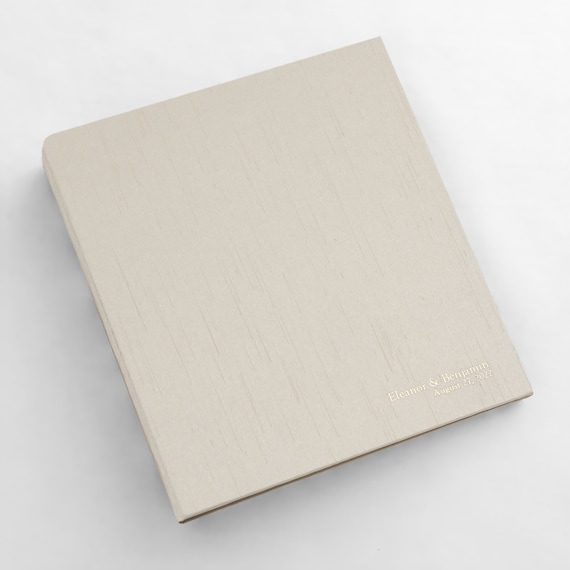PERSONALIZED Storage Binder With Champagne Silk Cover Price Includes Custom  Gold Foil Embossing Holds 8.5. X 11 Pages 1 Inch Rings 