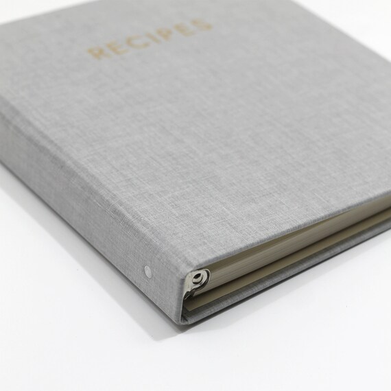 Recipe Journal Embossed with RECIPES covered with Natural Linen - Rag &  Bone Bindery