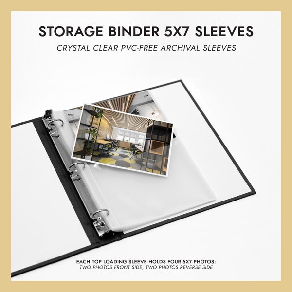 5x7 Storage Binder Sleeves Pack of 10 For 40 Photos Fits 5x7 Photo Binder Crystal Clear PVC-Free Archival Photo Album Sleeves