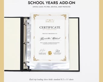 8.5x11 Page Protector Sleeves for School Years Memory Binder Pack of 10 Crystal Clear PVC-Free Archival Top Loading Document Sleeves