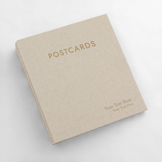 NCL Rare Book Postcards 12セット Medium Postcard Album With Natural Linen Cover | 2 Postcards per
