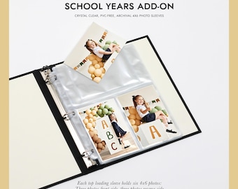 4x6 Photo Binder Sleeves Pack of 10 For 60 Photos Fits School Years Memory Binder Crystal Clear PVC-Free Archival Photo Album Sleeves