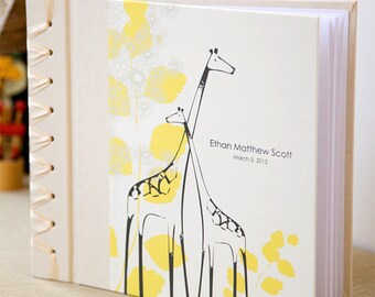 Personalized TWO MOMS Baby's First Book With "Yellow Giraffe" Cover {LGBT}