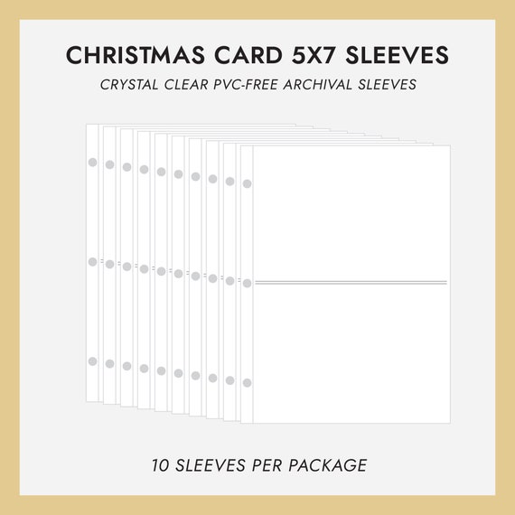 5x7 Christmas Card Album Sleeves Pack of 10 for 40 Photos Fits Christmas  Card Album Crystal Clear Pvc-free Archival Photo Binder Sleeves - Etsy