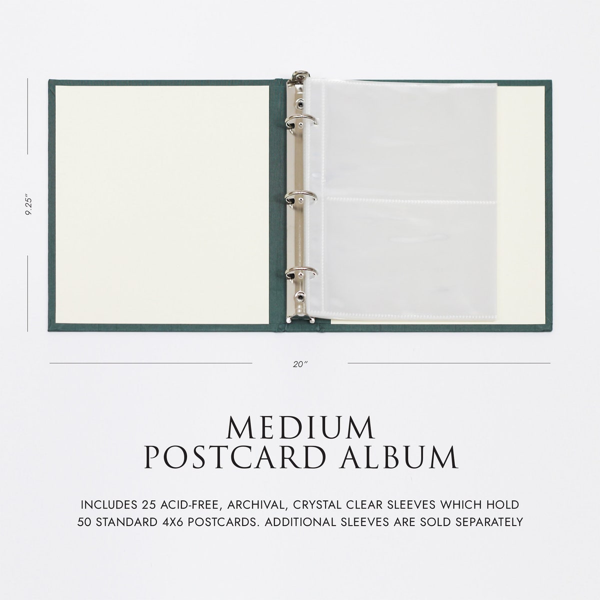 Medium Postcard Album With Natural Linen Cover | 2 Postcards per Clear Sleeve | Holds 4x6 Postcards | Shows Both Front and Back of Cards - Etsy