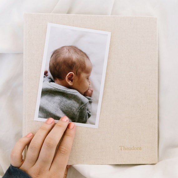 PERSONALIZED 4x6 Photo Binder With Natural Linen Cover Price