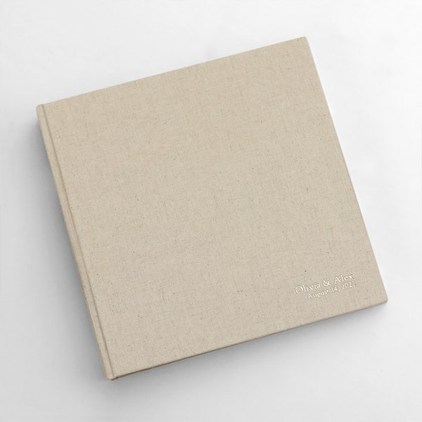 PERSONALIZED Event Guestbook With "Natural Linen" Cover