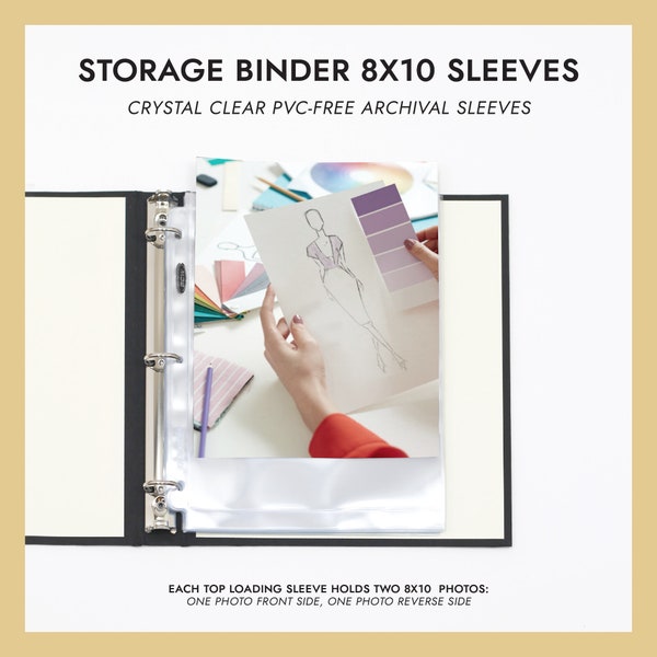 8x10 Storage Binder Sleeves Pack of 10 For 40 Photos Fits 8x10 Photo Binder Crystal Clear PVC-Free Archival Photo Album Sleeves