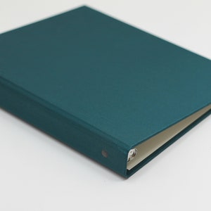 Large Postcard Album with Teal Silk Cover 2 Postcards Per Clear Sleeve Holds 5x7 Postcards Shows Both Front and Back of Cards image 2
