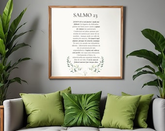Arte Cristiano Salmo 23 para Imprimir – Póster Bíblico – Decoración Cristiana – Lámina Religiosa – Printable Wall Art