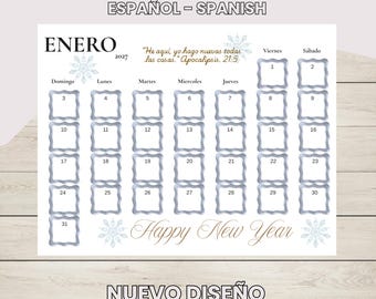 Calendario 2027 con Versículos Bíblicos – Diseño Ondulado Moderno – Printable Christian Calendar – Arte Cristiano para Imprimir