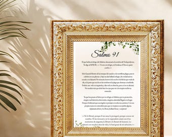Arte Cristiano Salmo 91 para Imprimir – Póster Bíblico – Decoración Cristiana – Lámina Religiosa – Printable Wall Art