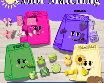 ESPAÑOL Color Matching Activity for kids, Sorting, Printable, Homeschool Preschool Curriculum, Montessori Materials
