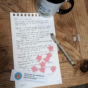 ¡Juego de mesa personalizado "Tiny Play" escrito a mano y enviado por correo!