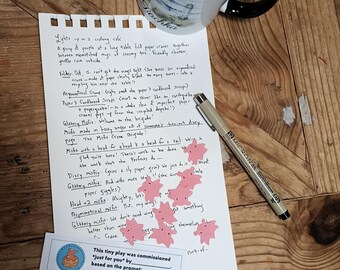 Custom "Tiny Play" script, handwritten & mailed!