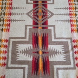 Beaver State Pendleton Harding Wool Blanket USA 68" X 68" Shawl Reversible EUC image 13