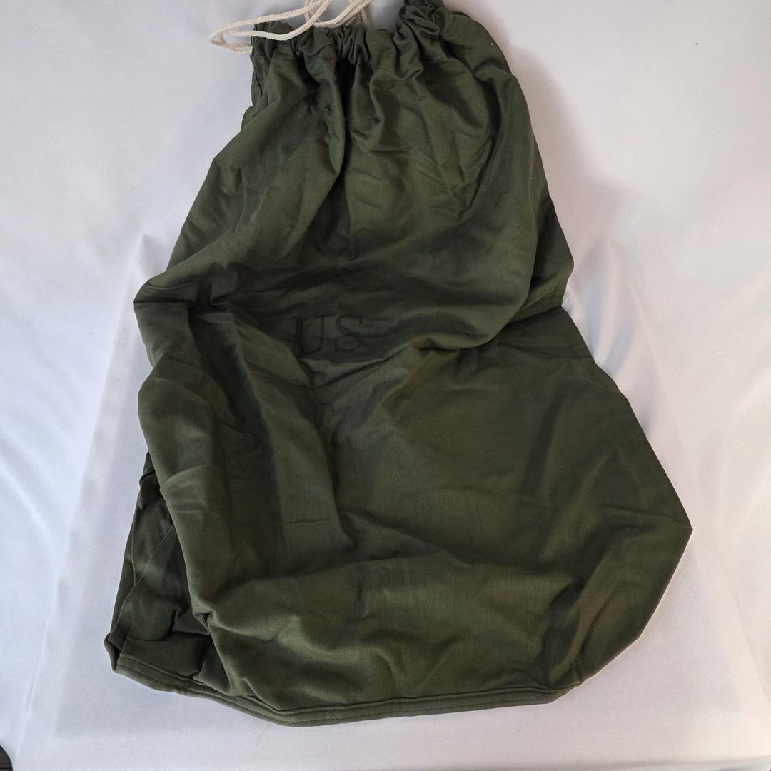 US Army 80s Drawstring Barrack Bag Vintage Military OG 107 Olive ...
