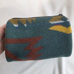 Vintage Pendleton High Grade Western Wear Wool Bag Travel Pouch Cosmetic Case image 13