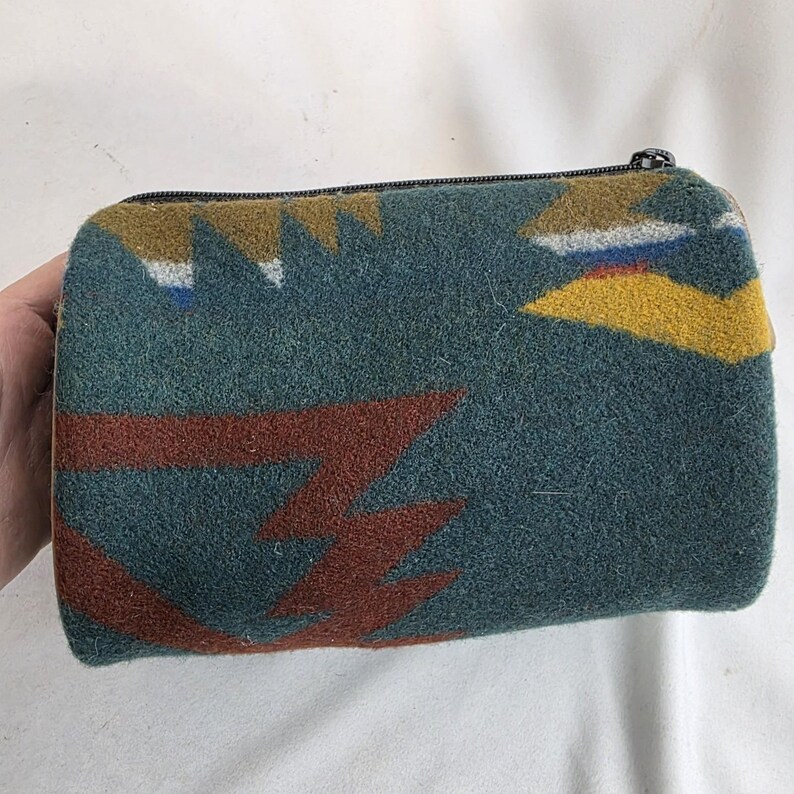 Vintage Pendleton High Grade Western Wear Wool Bag Travel Pouch Cosmetic Case image 13