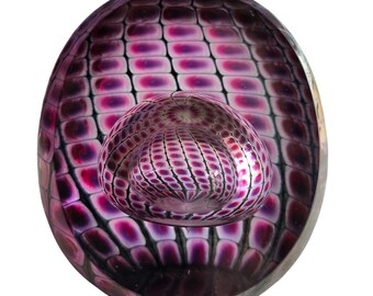 Tom Philabaum Reptilian Art glazen presse-papier iriserende reflecterende bubbel '95