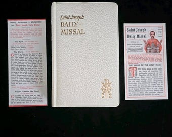 1959 St Joseph Daily Missal Confraternity Ed White Illustrated Catholic NWOT