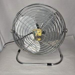 VTG 50s Emerson Seabreeze Industrial Fan Model 8250-B 10" Turquoise Silver Works image 5
