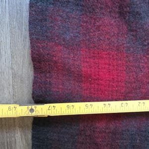 VTG Pendleton Wool Stadium Blanket Tartan Plaid Red Black 48x60 + Fringe 30s-50s image 4