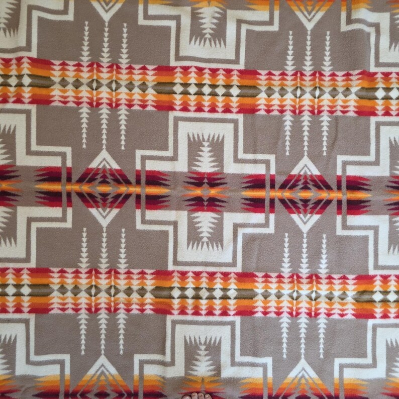 Beaver State Pendleton Harding Wool Blanket USA 68" X 68" Shawl Reversible EUC image 7