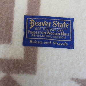 Beaver State Pendleton Harding Wool Blanket USA 68" X 68" Shawl Reversible EUC image 5