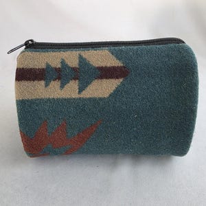 Vintage Pendleton High Grade Western Wear Wool Bag Travel Pouch Cosmetic Case image 2
