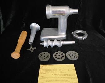 VTG KitchenAid Hobart Food Chopper Meat Grinder - All Metal RARE + Sausage Tube