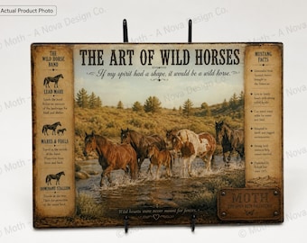 Tabla de cortar de vidrio con diseño de caballo salvaje, arte de cocina del oeste, datos sobre el mustang (15x11)