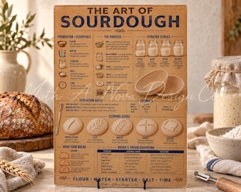 Tabla de cortar de vidrio para pan de masa madre, guía para hornear pan, tabla para iniciar la masa madre, regalo para panaderos, decoración rústica para la cocina.