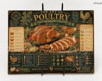 Tabla de cortar de vidrio templado con diseño de aves de corral, decoración de cocina estilo granja con temática de pollos.