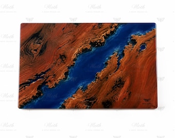 Tabla de cortar de vidrio de parque nacional / Arte de cocina inspirado en la madera de secuoya / Tabla para servir inspirada en la naturaleza / Colección Atlas