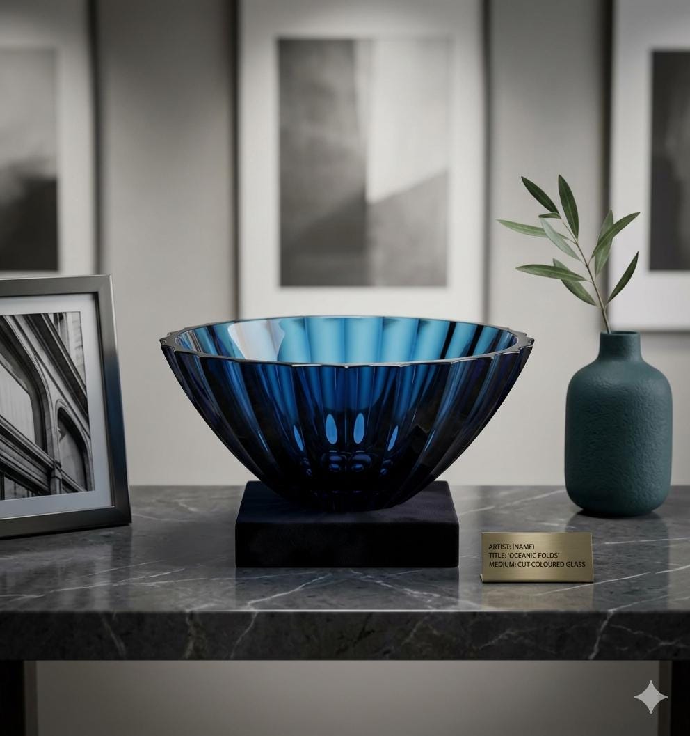 Cobalt Crystal Bowl - Etsy