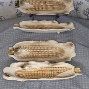Vintage Ceramic Corn Dishes Set | Farmhouse Thanksgiving Tableware