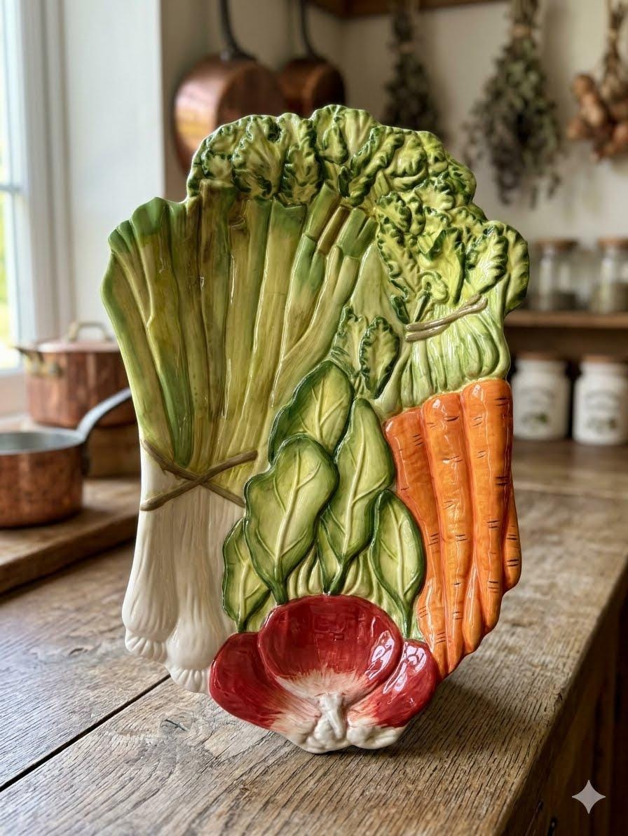 Vintage Ceramic Vegetable Tray - Etsy
