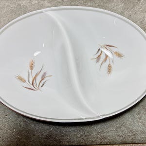 Vintage Sango Fine China "Golden Wheat" Divided Serving Dish