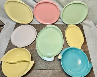 Mid-Century Modern Boontonware Pastel Serving Set - 8 Pieces