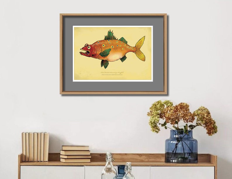 Red-Headed Screaming Snogfish signed print on bright paper using archival ink. 12X18. National Award Winning work by Rich Powell image 4